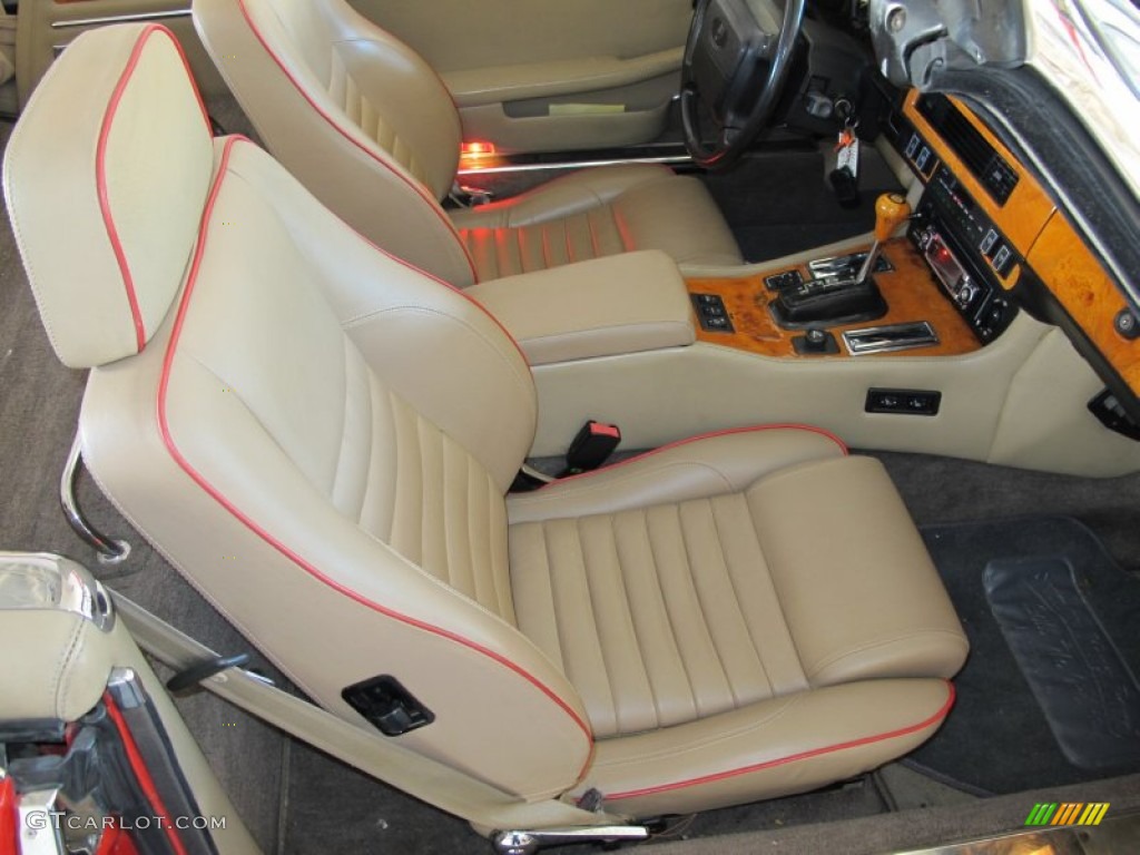 Beige/Red Interior 1990 Jaguar XJ XJS Convertible Photo #55699723