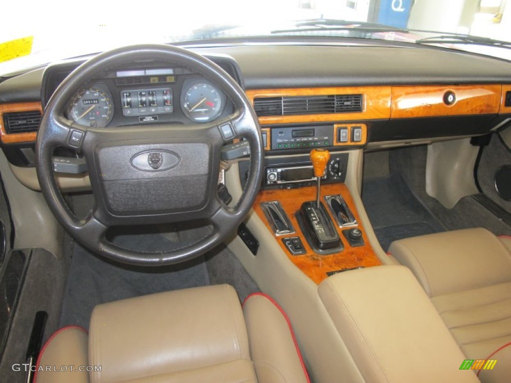 1990 Jaguar XJ XJS Convertible Beige/Red Dashboard Photo #55699742