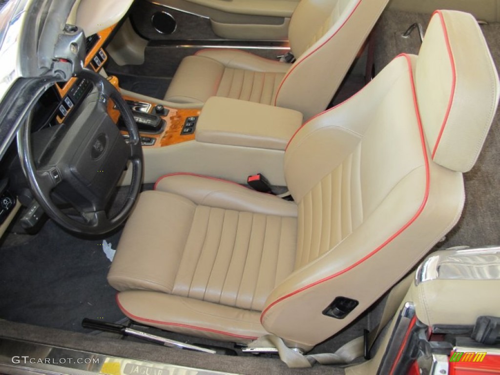 Beige/Red Interior 1990 Jaguar XJ XJS Convertible Photo #55699752