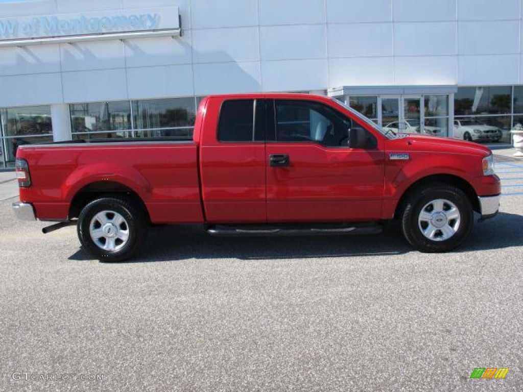 2004 F150 XLT SuperCab - Bright Red / Tan photo #2