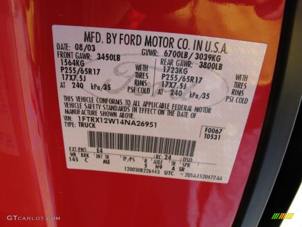 2004 F150 XLT SuperCab - Bright Red / Tan photo #21