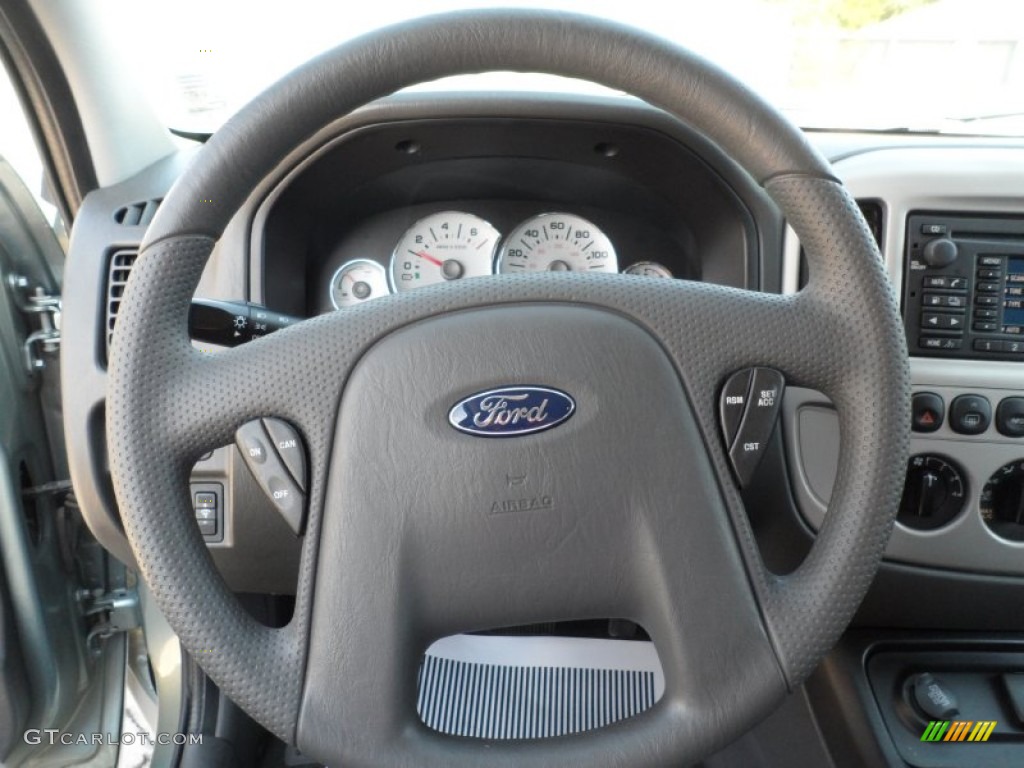 2005 Ford Escape Hybrid Medium/Dark Flint Grey Steering Wheel Photo #55708229