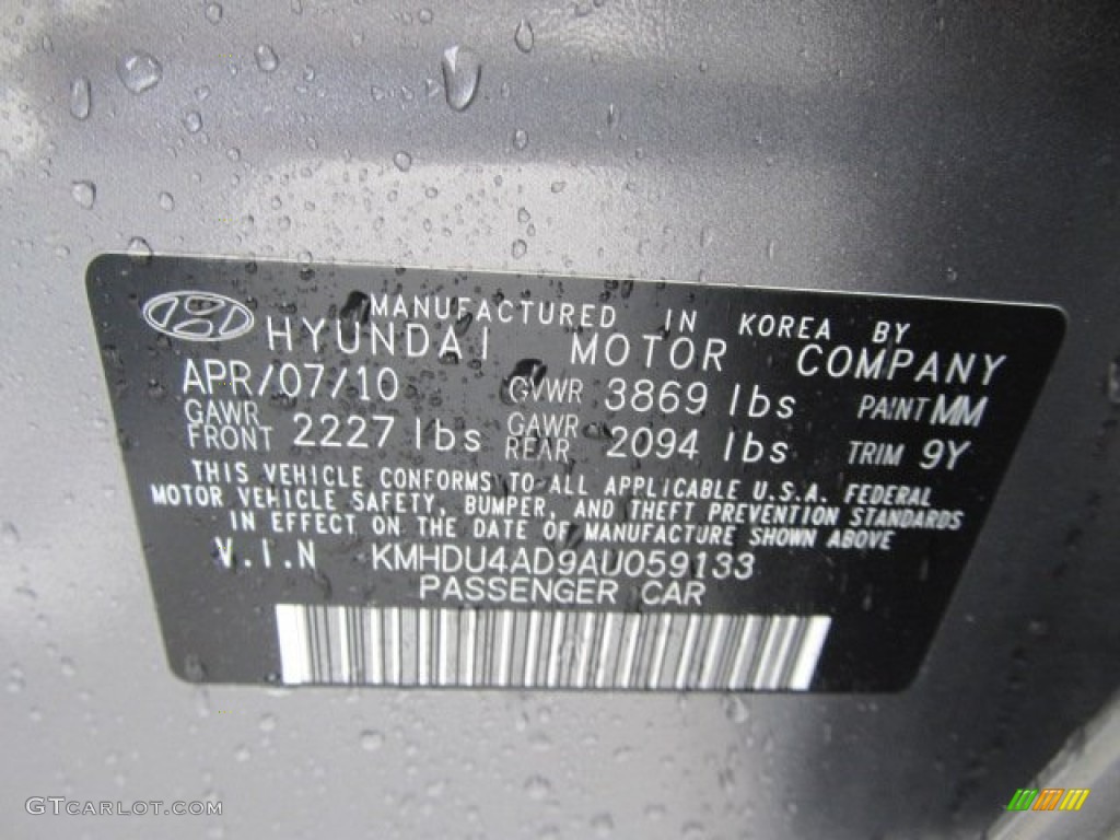 2010 Elantra GLS - Carbon Gray Mist / Gray photo #19