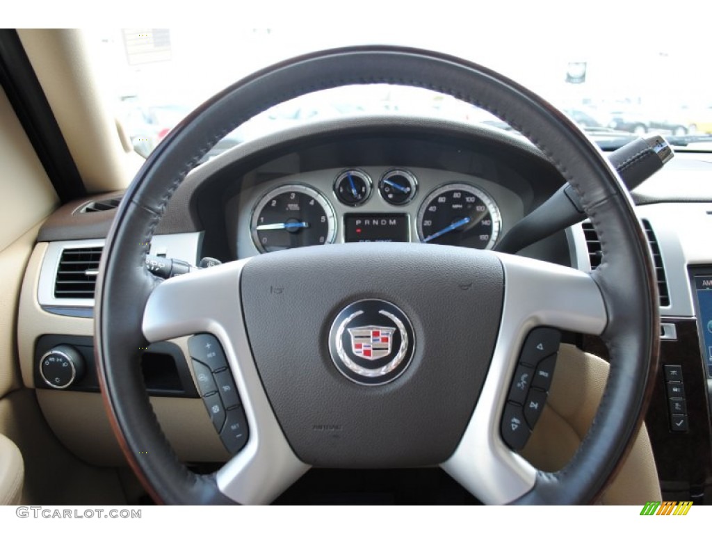 2009 Cadillac Escalade ESV Cocoa/Cashmere Steering Wheel Photo #55712420
