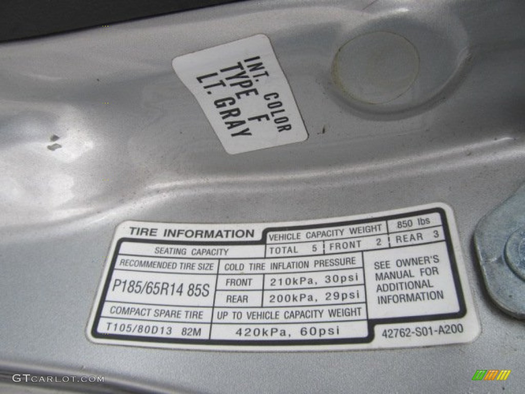 1998 Honda Civic LX Sedan Info Tag Photo #55714210