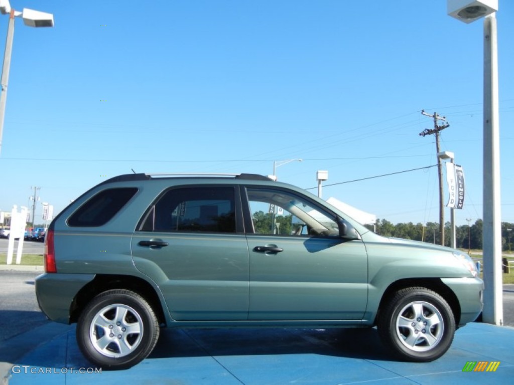 2008 Sportage LX - Royal Jade Green Metallic / Beige photo #6