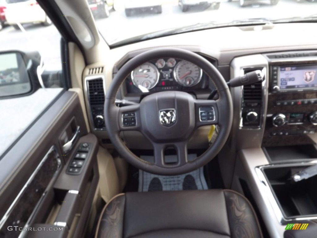 2012 Ram 2500 HD Laramie Longhorn Mega Cab 4x4 - Sagebrush Pearl / Light Pebble Beige/Bark Brown photo #9