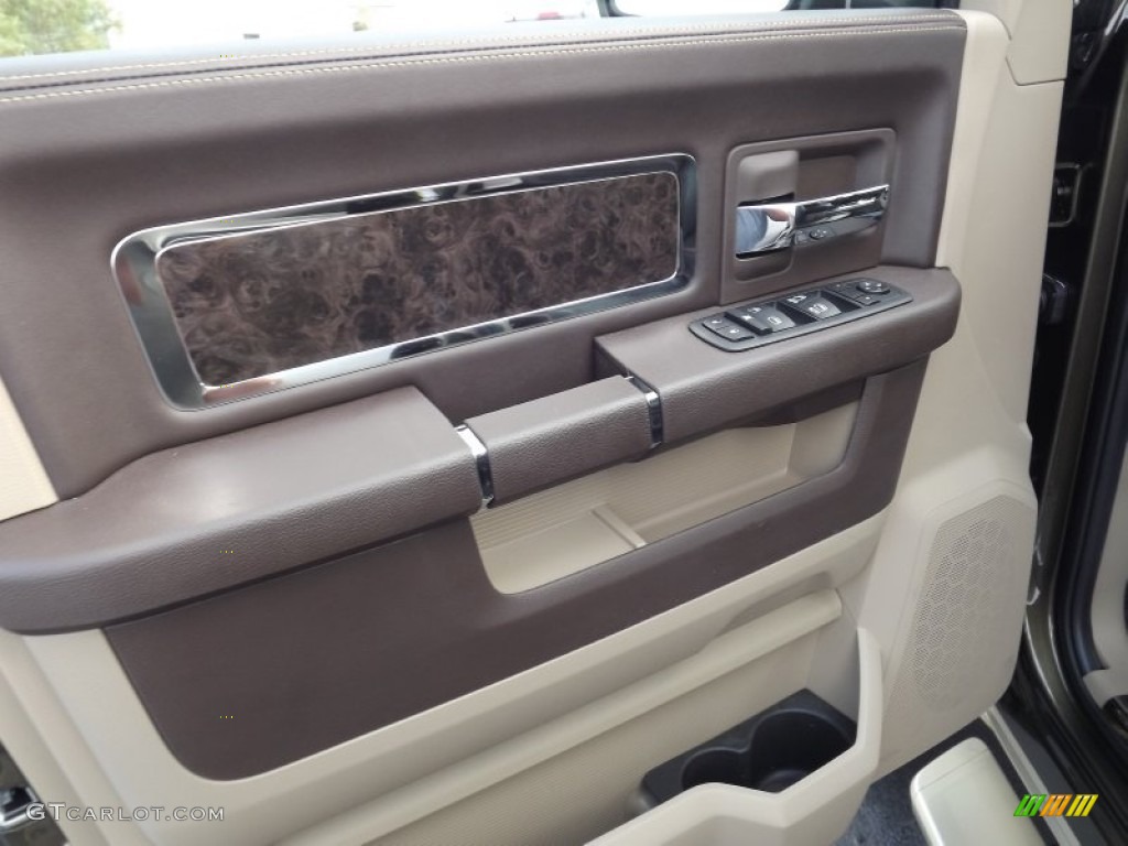 2012 Dodge Ram 2500 HD Laramie Longhorn Mega Cab 4x4 Light Pebble Beige/Bark Brown Door Panel Photo #55718743