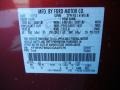 RZ: Red Candy Metallic 2012 Ford Explorer FWD Color Code