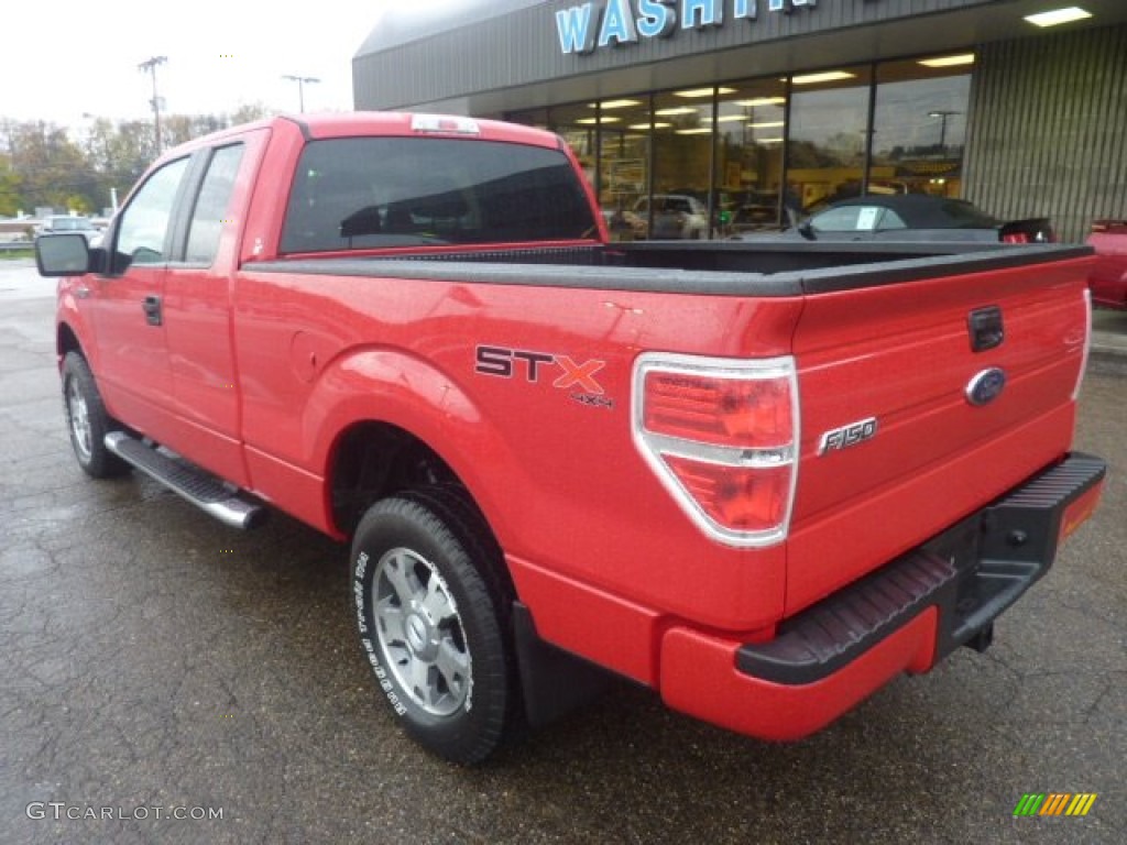 2010 F150 STX SuperCab 4x4 - Vermillion Red / Medium Stone photo #2