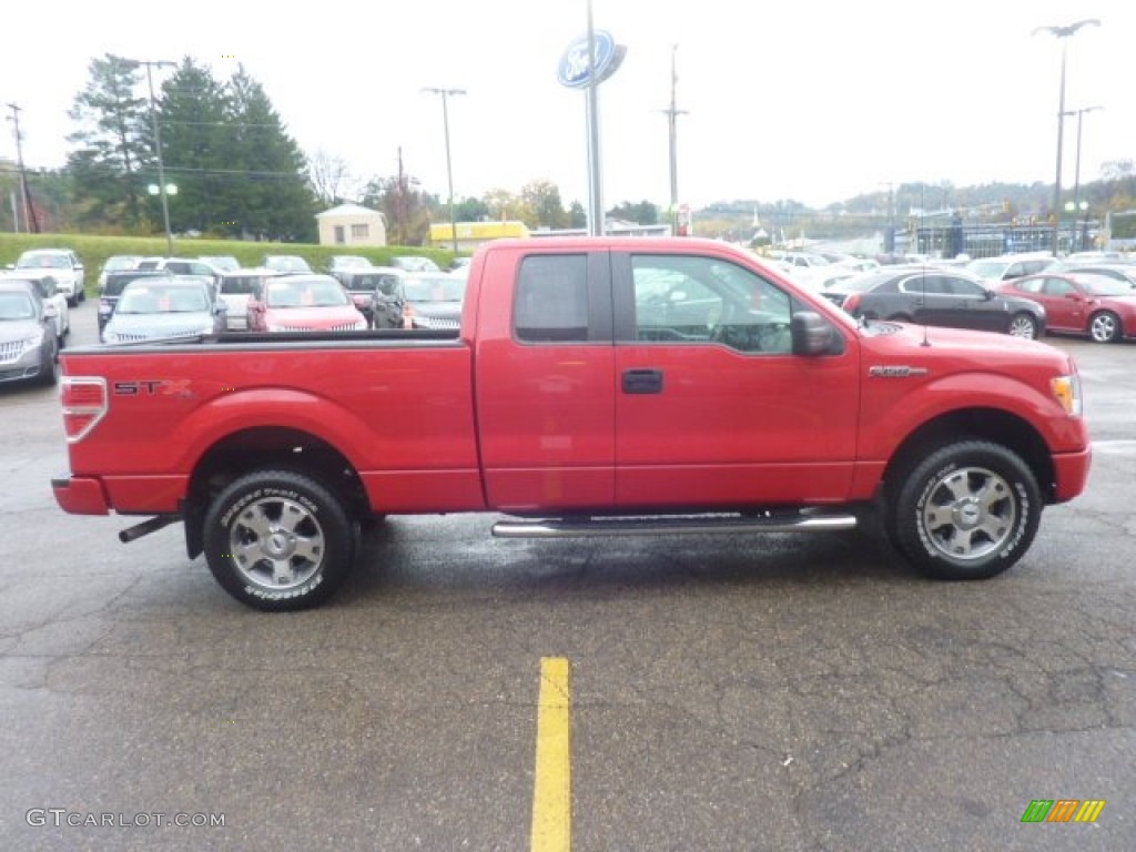 2010 F150 STX SuperCab 4x4 - Vermillion Red / Medium Stone photo #5