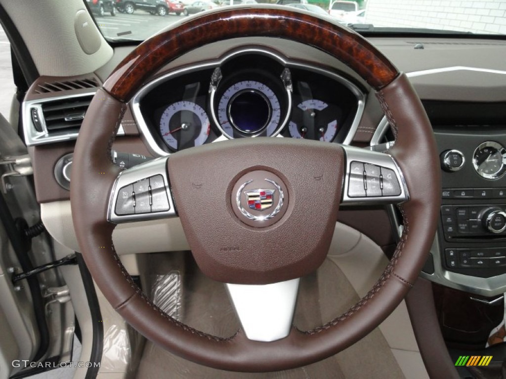 2012 Cadillac SRX Performance AWD Shale/Brownstone Steering Wheel Photo #55723504