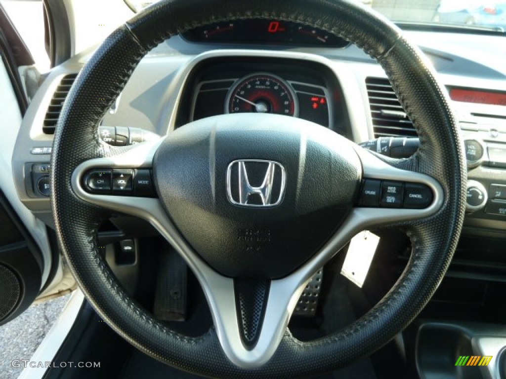 2010 Honda Civic Si Coupe Black Steering Wheel Photo #55728948