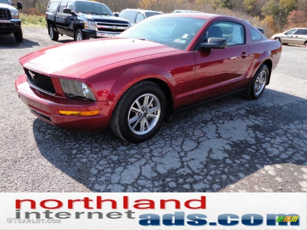 2005 Mustang V6 Premium Coupe - Redfire Metallic / Dark Charcoal photo #4