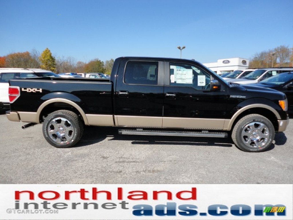 2011 F150 Lariat SuperCrew 4x4 - Ebony Black / Black photo #1
