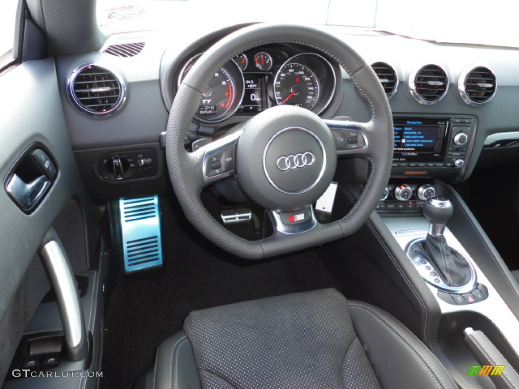 2012 Audi TT 2.0T quattro Coupe Black Steering Wheel Photo #55731245