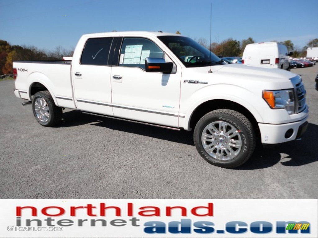 2011 F150 Platinum SuperCrew 4x4 - White Platinum Metallic Tri-Coat / Sienna Brown/Black photo #2