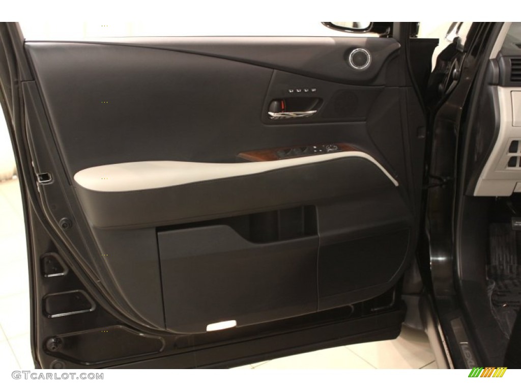 2010 Lexus RX 450h Hybrid Light Gray/Espresso Birds-Eye Maple Door Panel Photo #55738464