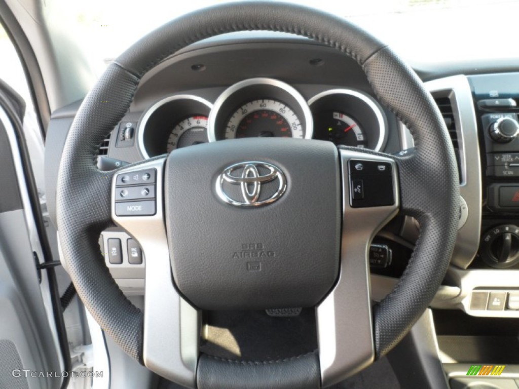 2012 Toyota Tacoma V6 TRD Double Cab 4x4 Graphite Steering Wheel Photo #55738725