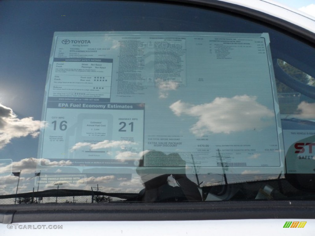 2012 Toyota Tacoma V6 TRD Double Cab 4x4 Window Sticker Photo #55738755