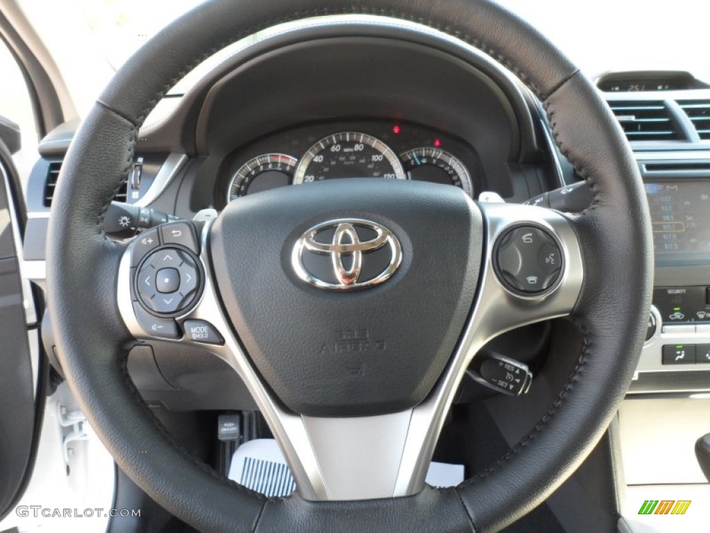 2012 Toyota Camry SE V6 Black Steering Wheel Photo #55739625