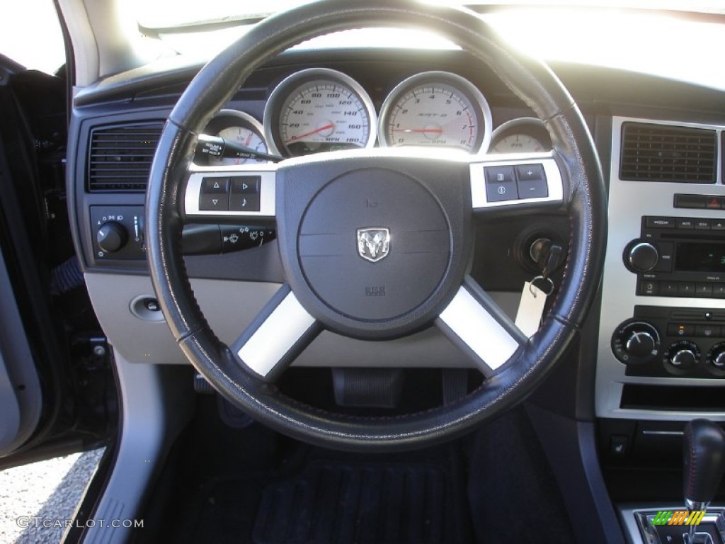 2007 Dodge Charger SRT-8 Dark Slate Gray/Light Graystone Steering Wheel Photo #55739958