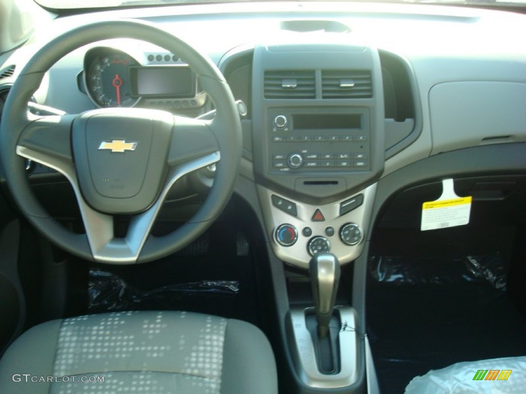 2012 Chevrolet Sonic LS Sedan Jet Black/Dark Titanium Dashboard Photo #55740156