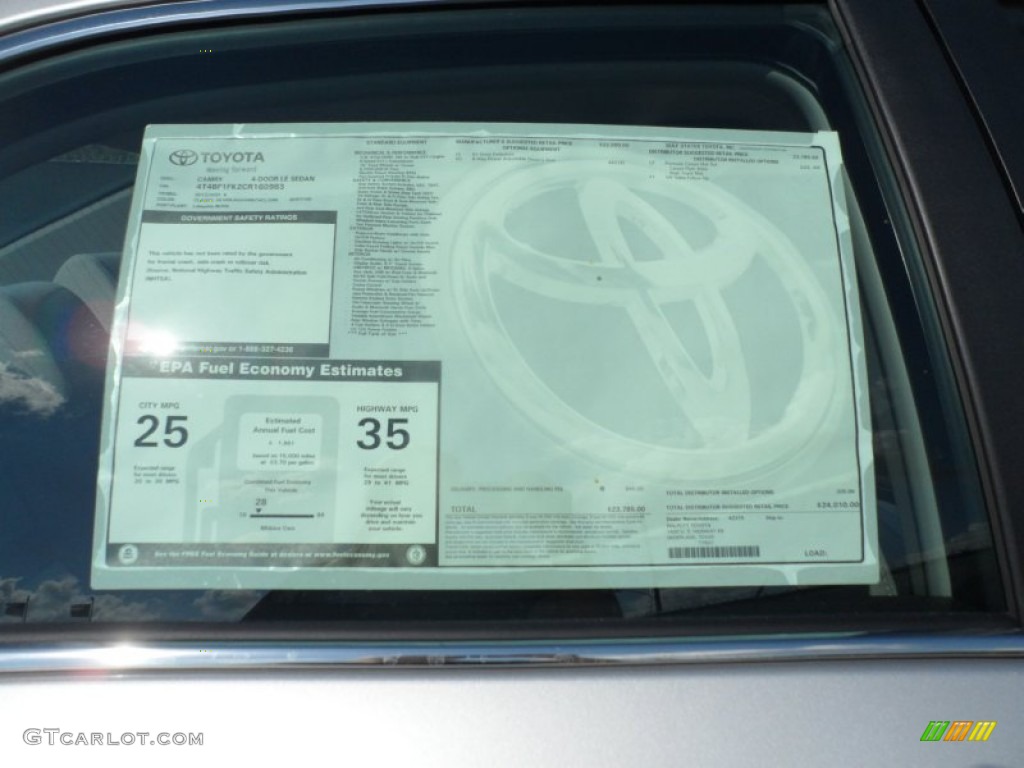 2012 Toyota Camry LE Window Sticker Photo #55741248