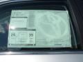 2012 Toyota Camry LE Window Sticker