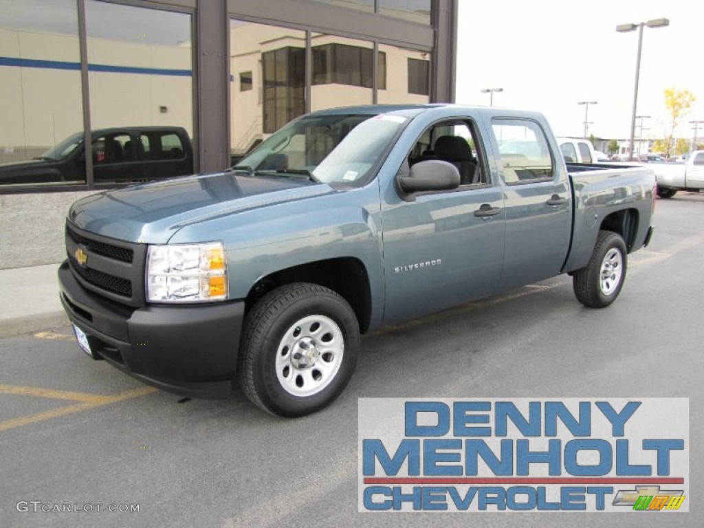 2010 Silverado 1500 Crew Cab - Blue Granite Metallic / Dark Titanium photo #1