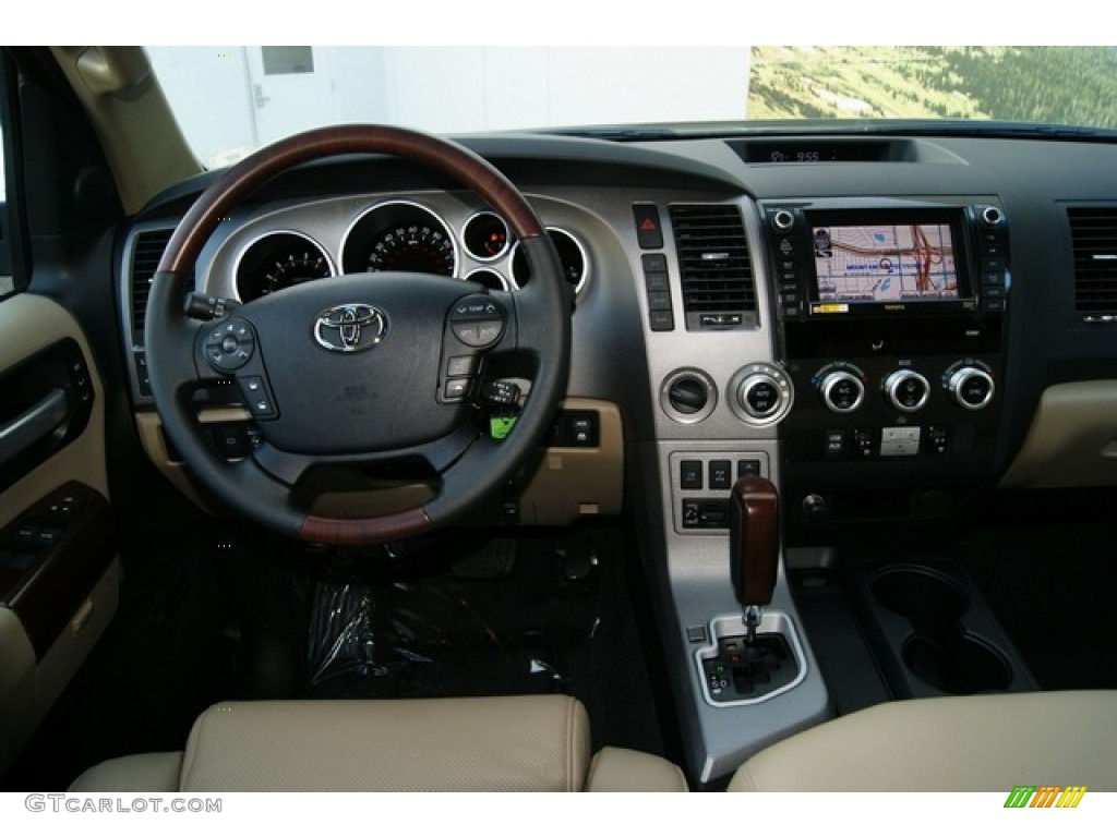 2012 Toyota Sequoia Platinum 4WD Sand Beige Dashboard Photo #55743378