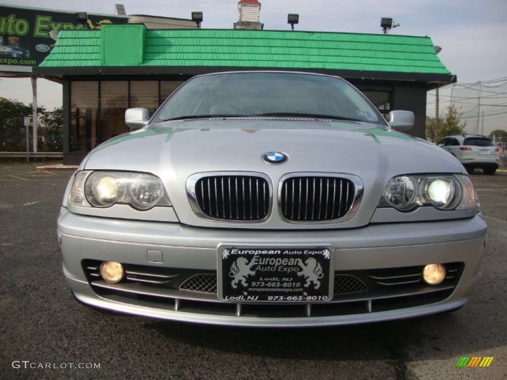 2002 3 Series 330i Coupe - Titanium Silver Metallic / Grey photo #8