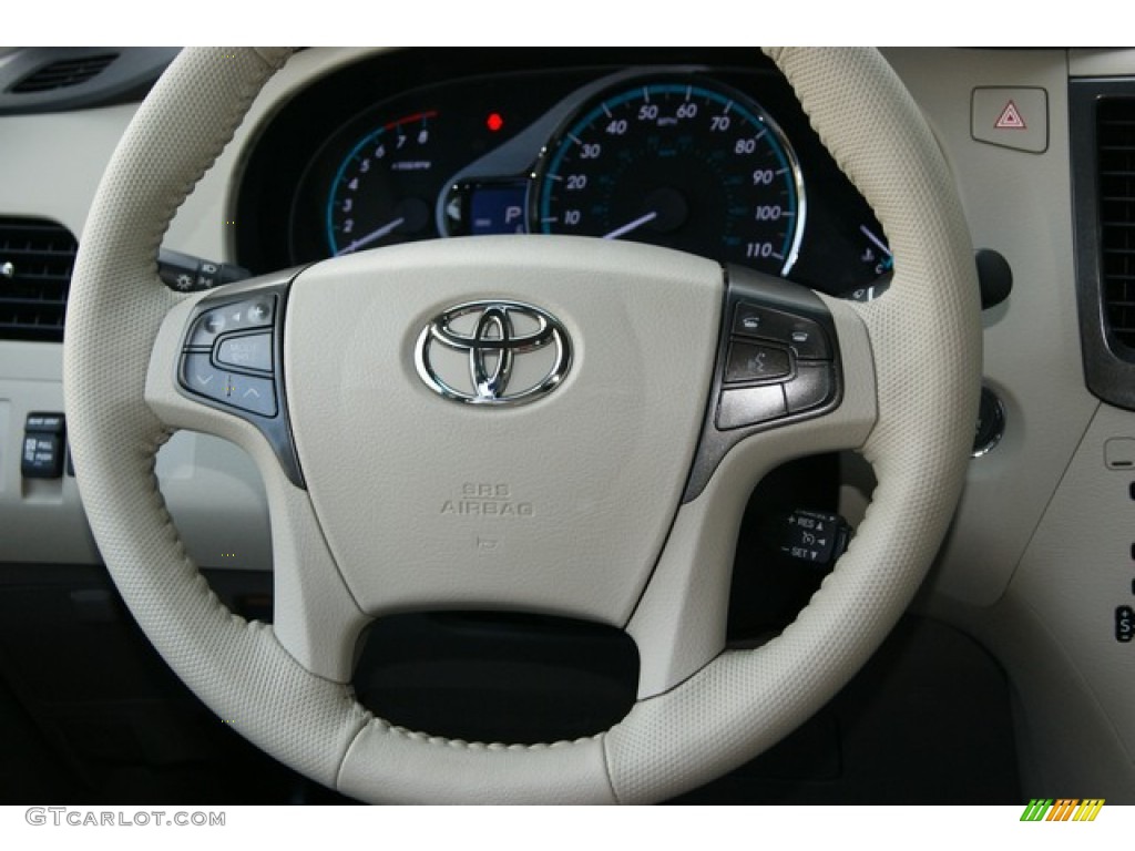 2012 Toyota Sienna XLE AWD Bisque Steering Wheel Photo #55743539
