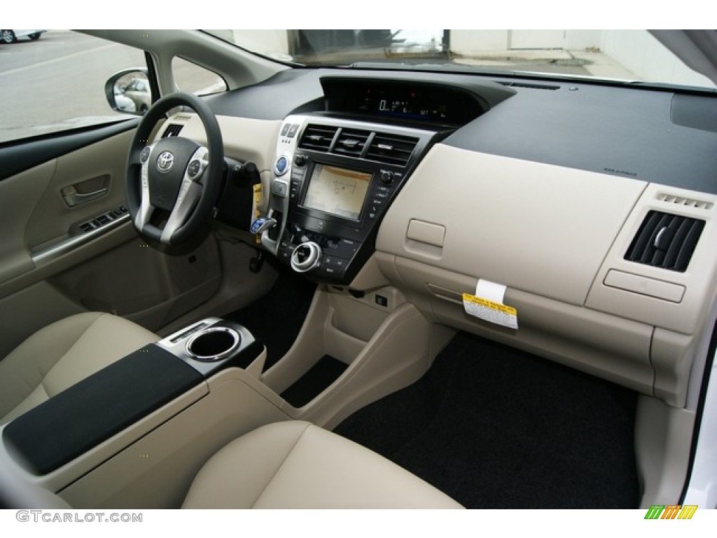 2012 Toyota Prius v Five Hybrid Bisque Dashboard Photo #55743667