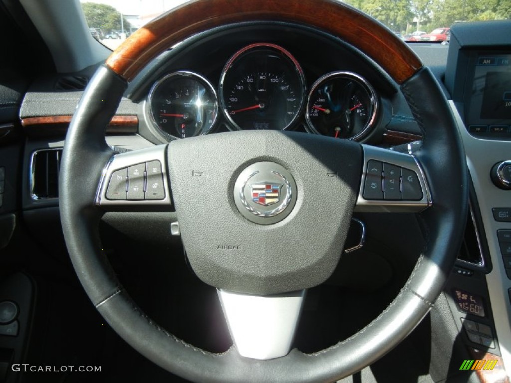 2011 Cadillac CTS 3.0 Sedan Ebony Steering Wheel Photo #55745733