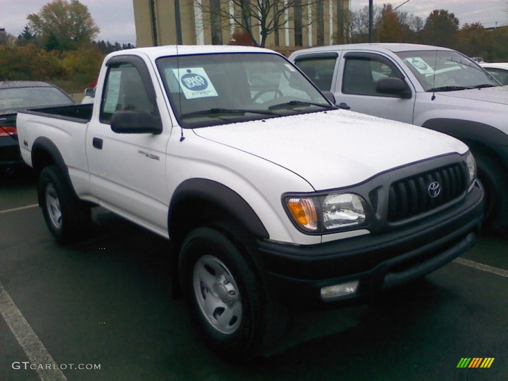 2004 Tacoma Regular Cab 4x4 - Super White / Charcoal photo #1