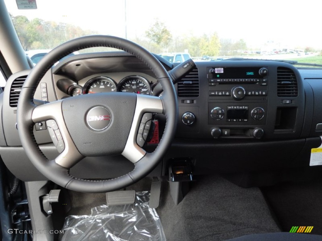 2012 Sierra 1500 SLE Extended Cab 4x4 - Stealth Gray Metallic / Ebony photo #12