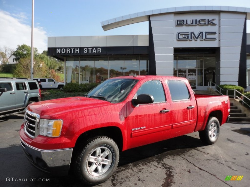 2012 Sierra 1500 SLE Crew Cab 4x4 - Fire Red / Ebony photo #1