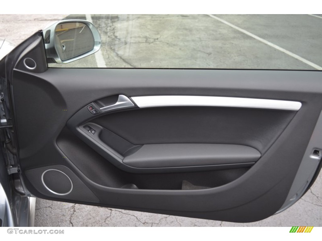 2009 Audi S5 4.2 quattro Black Silk Nappa Leather Door Panel Photo #55750002