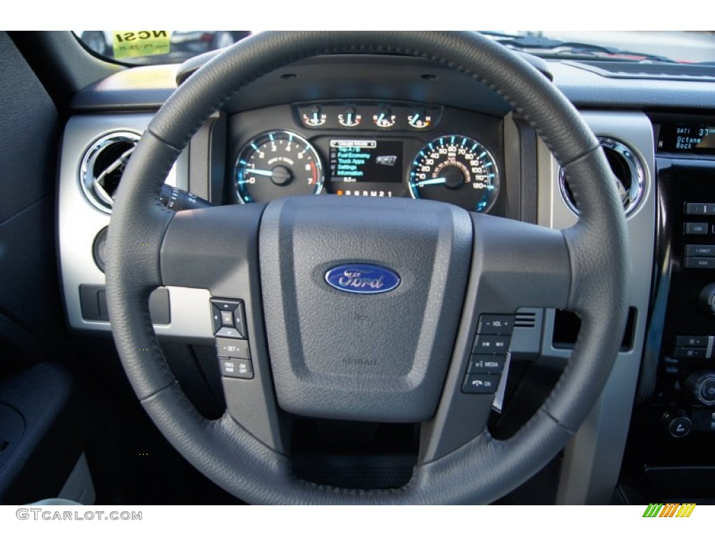 2011 Ford F150 FX2 SuperCab Black Steering Wheel Photo #55751037