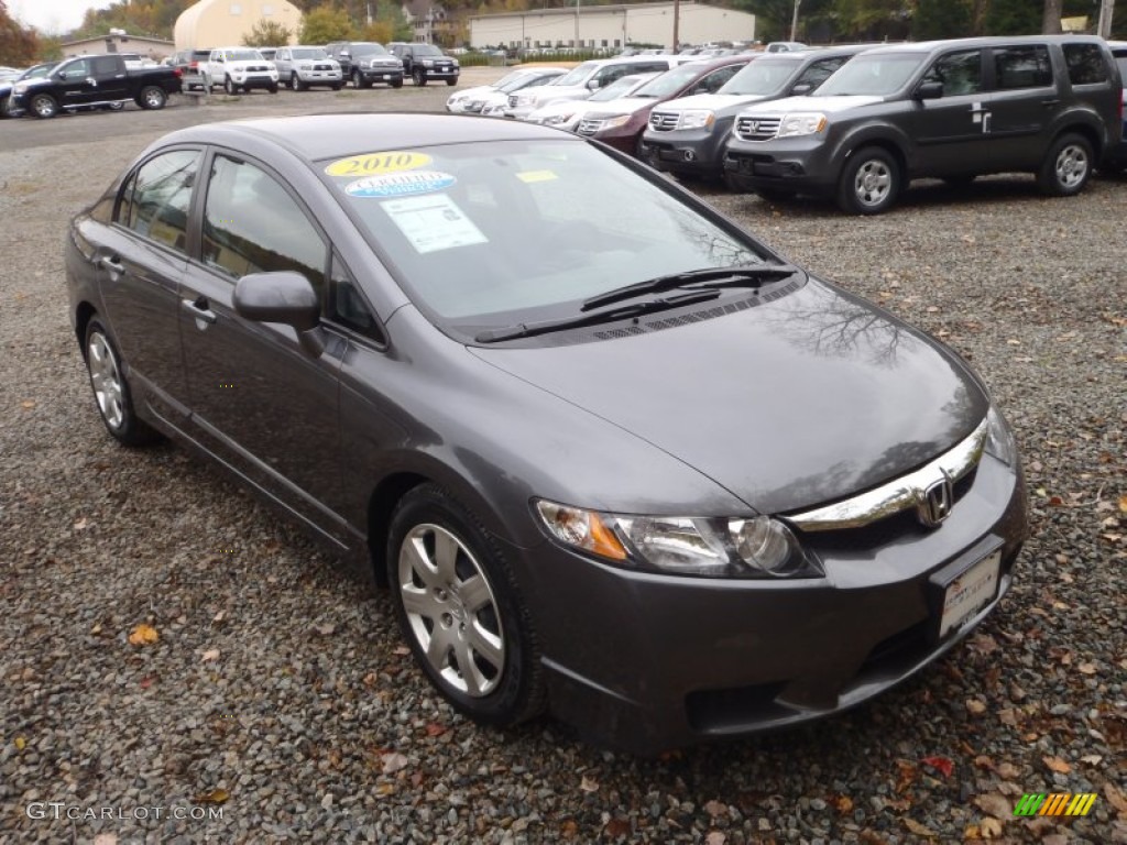 2010 Civic LX Sedan - Urban Titanium Metallic / Gray photo #1