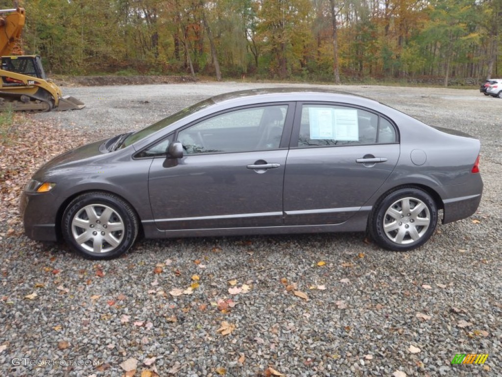 2010 Civic LX Sedan - Urban Titanium Metallic / Gray photo #23