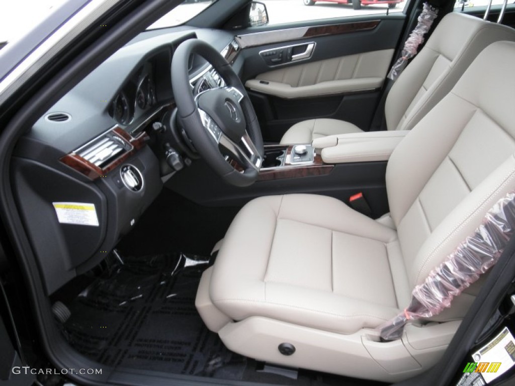 Almond/Black Interior 2012 Mercedes-Benz E 350 Sedan Photo #55753089