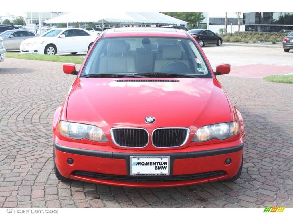 2005 3 Series 325i Sedan - Electric Red / Sand photo #2