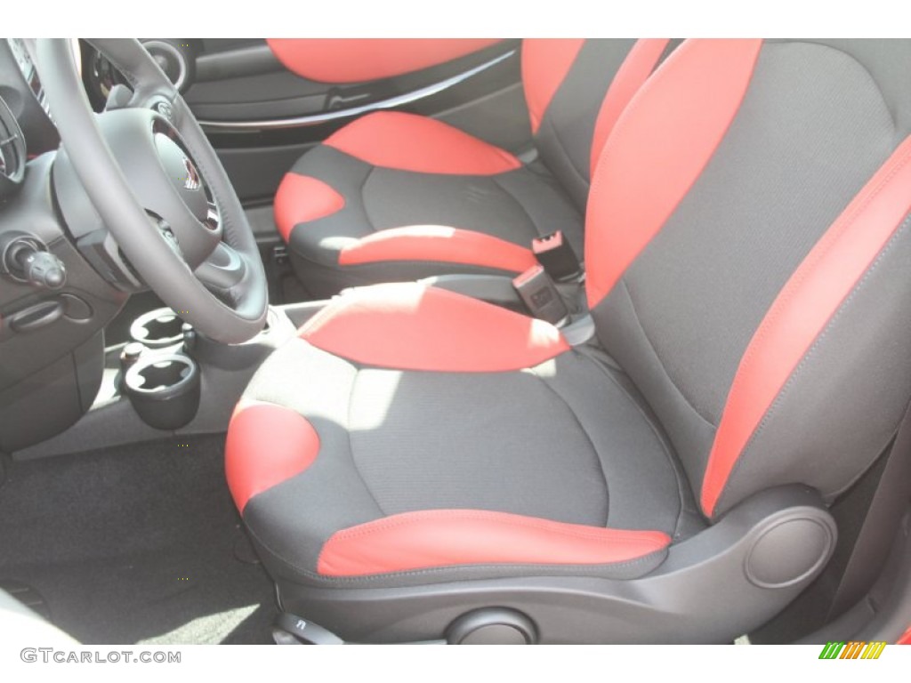 Rooster Red/Carbon Black Interior 2012 Mini Cooper S Hardtop Photo #55761721