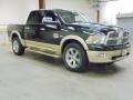 2012 Black Dodge Ram 1500 Laramie Longhorn Crew Cab 4x4  photo #7