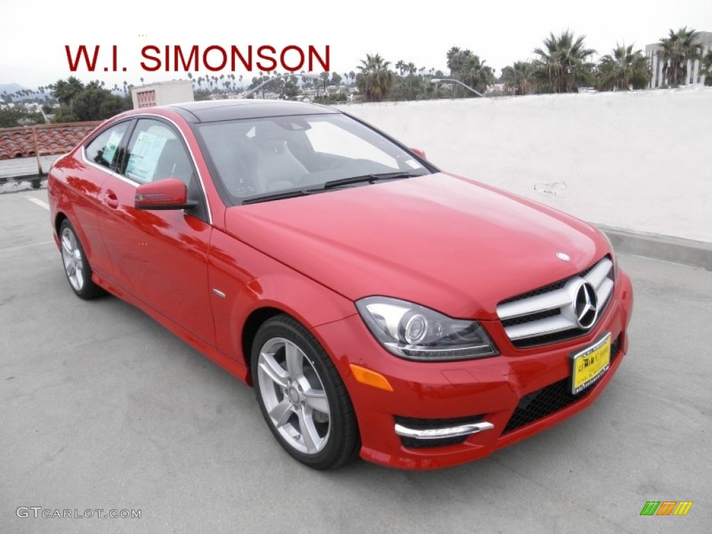 2012 C 250 Coupe - Mars Red / Ash photo #1