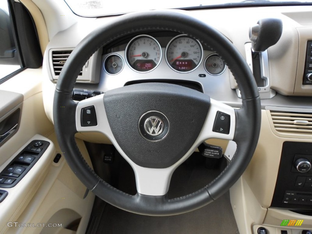 2009 Volkswagen Routan SEL Ceylon Beige Steering Wheel Photo #55763318