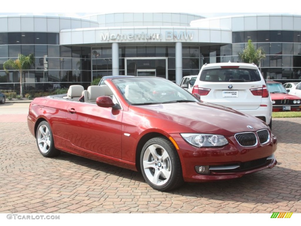 2012 3 Series 335i Convertible - Vermilion Red Metallic / Oyster/Black photo #1