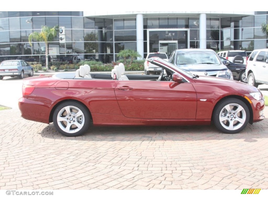 2012 3 Series 335i Convertible - Vermilion Red Metallic / Oyster/Black photo #3